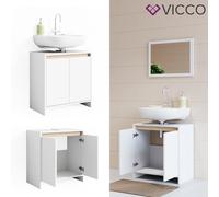 Meuble sous vasque simple Emma, 58x60cm, Blanc/Sonoma, Vicco 29344