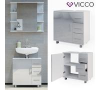Vicco Meuble sous Vasque Simple Ilias, Blanc Haute Brillance, 60x60.8cm