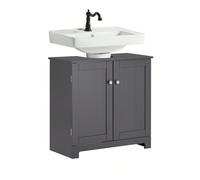 Meuble sous vasque, meuble de salle de bain, meuble sous vasque, meuble de salle de bain, gris foncé, L x H x P environ : 60 x 60 x 30 cm BZR18-II-DG Meuble Sous-Lavabo Meuble Sous Lavabo Meuble Lavab