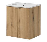 Meuble sous-vasque NEWPORT avec lavabo 50 x 57 x 39 cm effet chêne