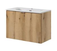 Meuble sous-vasque NEWPORT avec lavabo 80 x 57 x 39 cm effet chêne