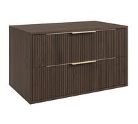 Meuble sous-vasque Rimini 80 cm - Noyer brun - Meuble de salle de bain avec tiroirs