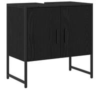 Meuble sous-vasque salle de bain - vidaXL - 60x30x60 cm - Chêne Noir - Bois d'ingénierie - Finition Mat - 2 portes