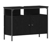 Meuble sous-vasque salle de bain - vidaXL - Chêne noir - 80x30x60 cm - Rangement spacieux - Design rectangulaire