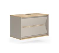 Vicco Meuble sous Vasque Simple Edelin, Cachemire, 80x50cm | avec 2 tiroirs, pour montage mural et compatible avec siphons standards
