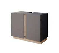 Vicco Meuble sous Vasque Simple Gloria, Anthracite, 70.4x55.5cm | avec 2 portes, avec découpe pour siphon et compatible avec la série Gloria