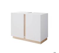 Vicco Meuble sous Vasque Simple Gloria, Blanc, 70.4x55.5cm | avec 2 portes, avec découpe pour siphon et compatible avec la série Gloria