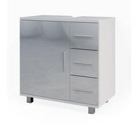 Vicco Meuble sous Vasque Simple Ilias, Blanc Haute Brillance, 60x60.8cm