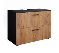 Vicco Meuble sous Vasque Simple Irma, Anthracite/Chêne, 80 x 59 cm
