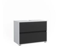 Vicco Meuble sous Vasque Simple Maltin, Blanc/Anthracite/Blanc, 80.2 x 58.2 cm avec Deux Grands tiroirs