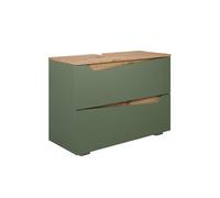 Vicco Meuble sous Vasque Simple Marelle, Vert/Artisan, 80x57.5cm avec 2 tiroirs, adapté au Montage sous des lavabos Courants