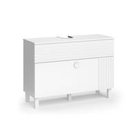 Vicco Meuble sous Vasque Simple Sola, Blanc, 100.2 x 72.4 cm avec 2 tiroirs