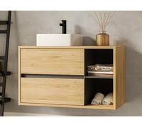 Meuble sous vasque suspendu coloris naturel - 100 cm - PURNAL