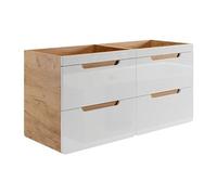 Meuble sous vasque suspendu coloris naturel et blanc - 120 cm - ARUBA