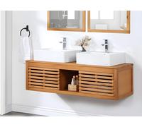 Meuble sous vasque suspendu en bois d'acacia - 130 cm - PENEBEL