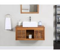 Meuble sous vasque suspendu en bois d'acacia - 90 cm - PENEBEL