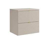 Vente-unique - Meuble sous Vasque Suspendu en Chevrons avec Planche - Beige - 60 cm - DORIONI