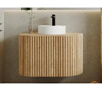 Meuble sous vasque suspendu en teck - 90 cm - TOWARI