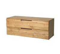 Meuble sous vasque suspendu en teck clair - 2 tiroirs - 115 cm - BIMBING