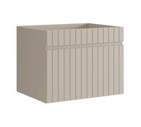 Vente-unique - Meuble sous Vasque Suspendu strié Beige - 60 cm - SATARA