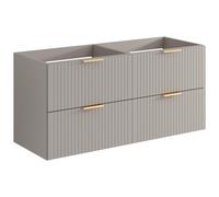 Meuble sous vasque suspendu strié - Beige - L120 cm - ZEVARA
