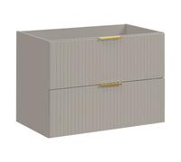 Meuble sous vasque suspendu strié - Beige - L80 cm - ZEVARA