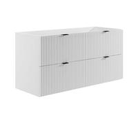 Meuble sous vasque suspendu strié - Blanc mat - 120 cm - ZEVINI