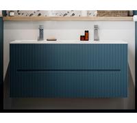 Meuble sous vasque suspendu strié bleu - 120 cm - PAVANI