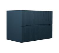 Vente-unique - Meuble sous Vasque Suspendu strié Bleu - 80 cm - PAVANI