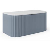 Meuble sous vasque suspendu strié - Bleu mat - 100 cm - LOMERI