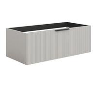 Meuble sous vasque suspendu strié - Coloris beige - 100 cm - PALIRO