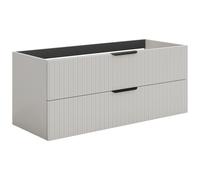 Meuble sous vasque suspendu strié - Coloris beige - 120 cm - DALIKO