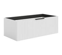 Meuble sous vasque suspendu strié - Coloris blanc - 100 cm - PALIRO