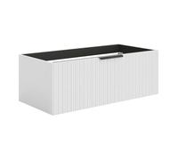 Meuble sous vasque suspendu strié - Coloris blanc - 100 cm - PALIRO