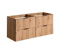 Meuble sous vasque suspendu strié - Naturel clair - L120 cm - ZEVARA
