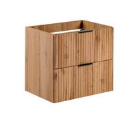 Meuble sous vasque suspendu strié - Naturel clair - L60 cm - ZEVARA