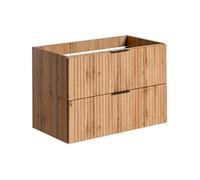 Meuble sous vasque suspendu strié - Naturel clair - L80 cm - ZEVARA