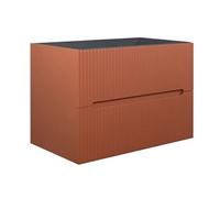 Meuble sous vasque suspendu strié terracotta - 80 cm - PAVANI