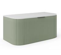 Meuble sous vasque suspendu strié - Vert mat - 100 cm - LOMERI