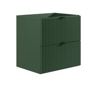 Meuble sous vasque suspendu strié - Vert mat - 60 cm - ZEVINI