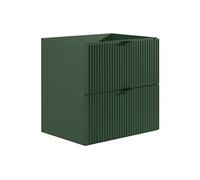 Vente-unique - Meuble sous Vasque Suspendu strié - Vert Mat - 60 cm - ZEVINI