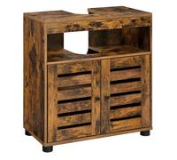 Meuble sous vasque - VASAGLE - 2 Portes persiennes - Brun rustique - 60 x 30 x 63 cm