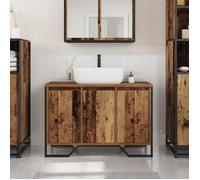 Meuble sous vasque - vidaXL - 869180 - Bois recyclé massif - Finition patinée - Style campagne