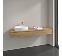 Meuble sous-vasque Villeroy et Boch Antao L15051HN 160x19x50cm, trou pour robinetterie, plan vasque couleur chêne miel, chêne miel