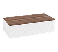 Villeroy und Boch sous vasque Antao L40102MT 100x26,8x50cm, plan vasque couleur noyer chaud, laqué blanc mat