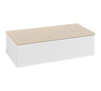 Meuble sous-vasque Villeroy et Boch Antao L40103GF 100x26,8x50cm, plan vasque couleur botticino, laqué blanc brillant