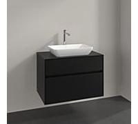 Villeroy und Boch Collaro meuble sous-vasque C10800VL 80x54,8x50cm, meuble sous-vasque centré, noir volcan