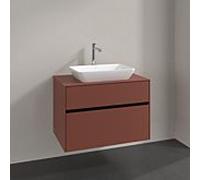 Meuble sous-vasque Villeroy und Boch Collaro C108B0AH 80x54,8x50cm, meuble sous-vasque centré, éclairage LED 5,7W, bordeaux