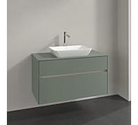 Meuble sous-vasque Villeroy et Boch Collaro C109B0AF 100x54,8x50cm, vasque centrale, éclairage LED 7,3W, vert tendre