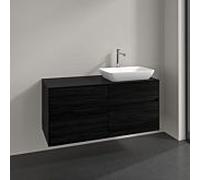 Meuble sous-vasque Villeroy et Boch Collaro C114B0AB 120x54,8x50cm, vasque à droite, éclairage LED 8,8W, chêne noir